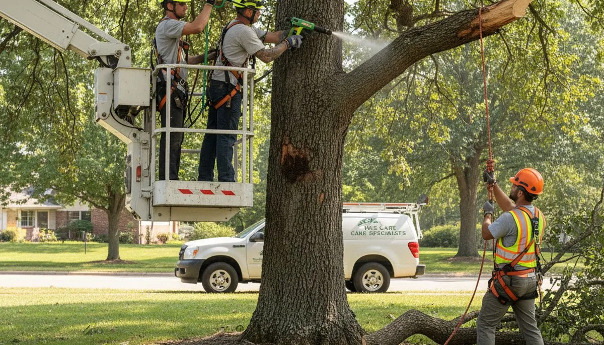 Omaha, NE arborist treating tree disease to protect healthy trees