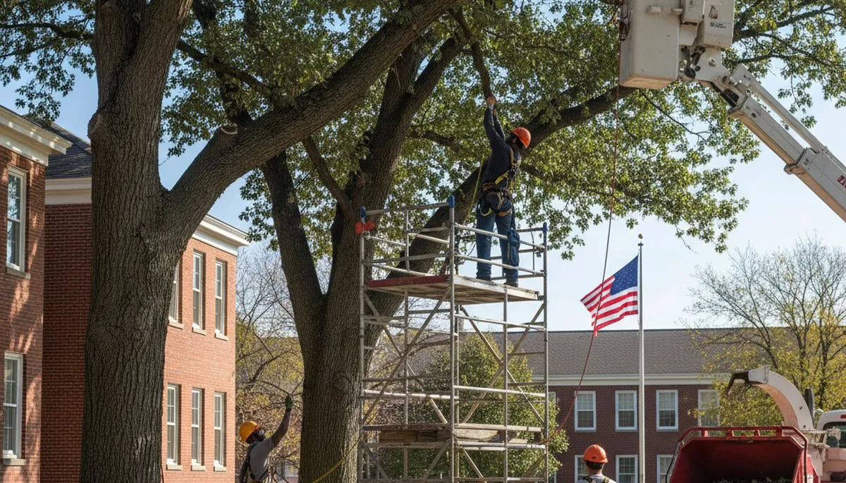 Tree service crew in Omaha, NE providing professional tree removal and cleanup