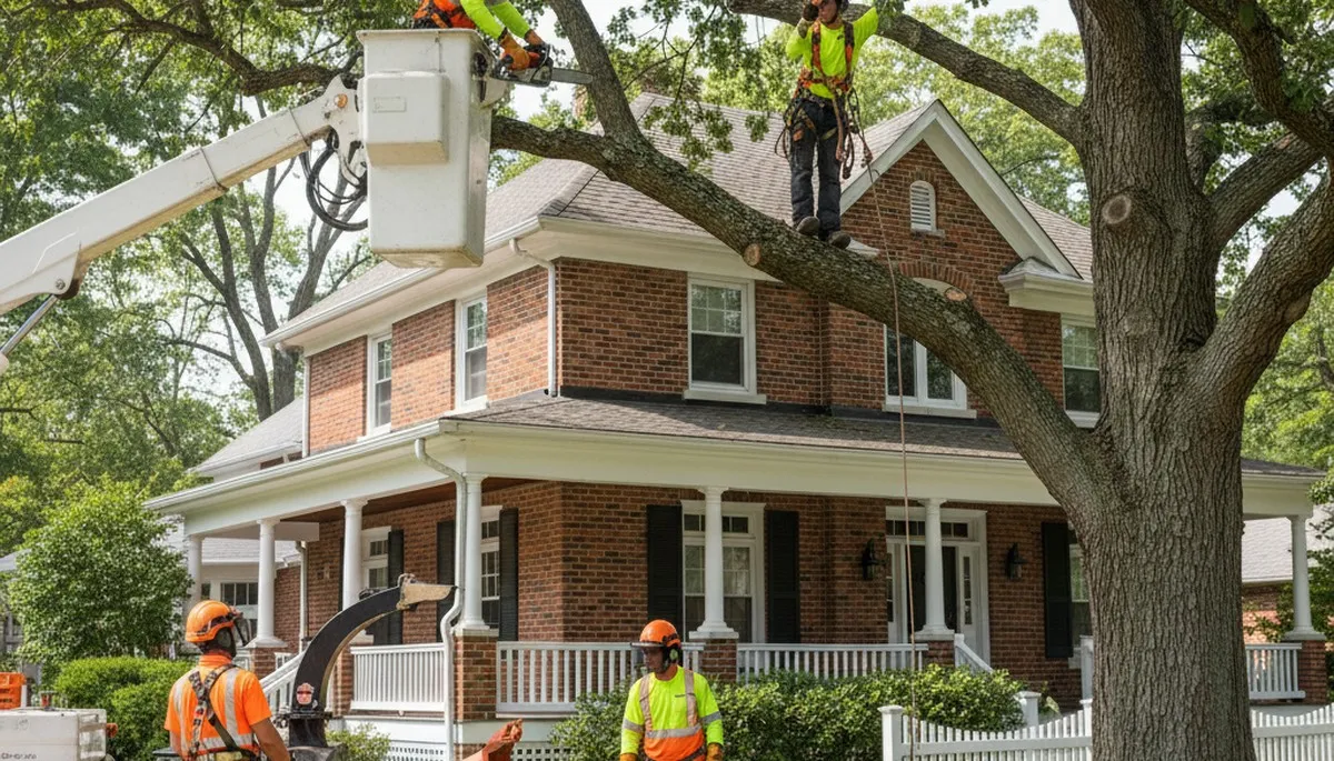 Tree service crew in Omaha, NE providing professional tree removal and cleanup